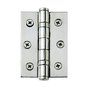 Set of Two 3" Heavy Duty Ball Bearing Hinges - Polished Chrome